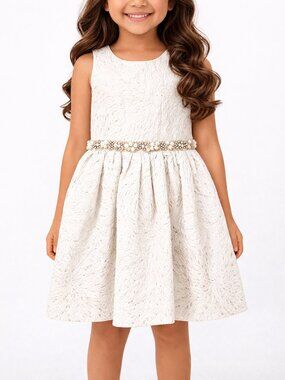 Sleeveless Embellished Metallic Detail Dress Party Holiday Special Occasion